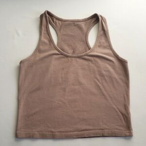 Taupe Racerback Crop Tank